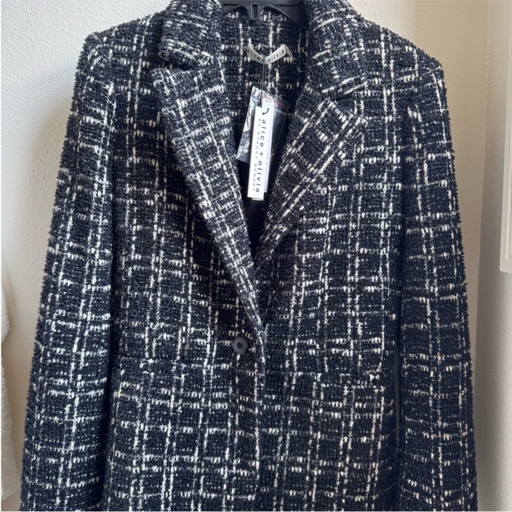 Alice + Olivia Black and White Tweed Blazer - Picture 6 of 6